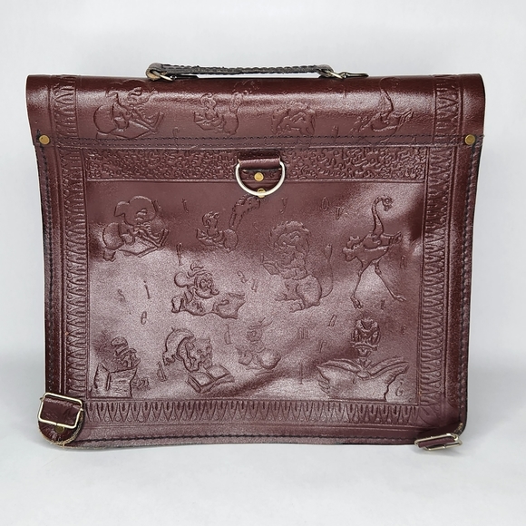 Vintage Cartoon Character Leather Portfolio Bag Collectible Looney Tunes Disney - Picture 7 of 7